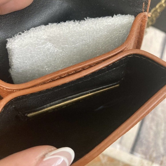 Francesca's Collection‎ Snap Flap Leather Cell Bag Brown Shoulder Bag New - Picture 8 of 13